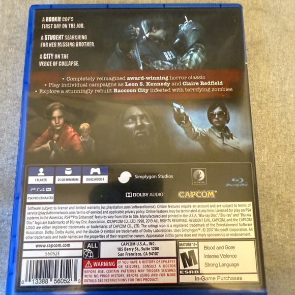 Resident Evil 2 -Remake Sony PlayStation 4 PS4 Survival Horror - Picture 2 of 4